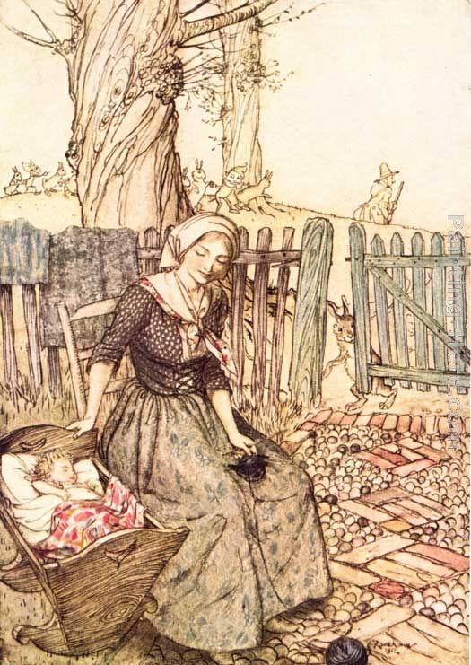 Arthur Rackham Mother Goose Bye Baby Bunting
